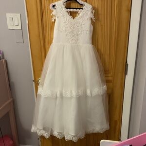 Charming Ivory Lace Kids Formal Dress